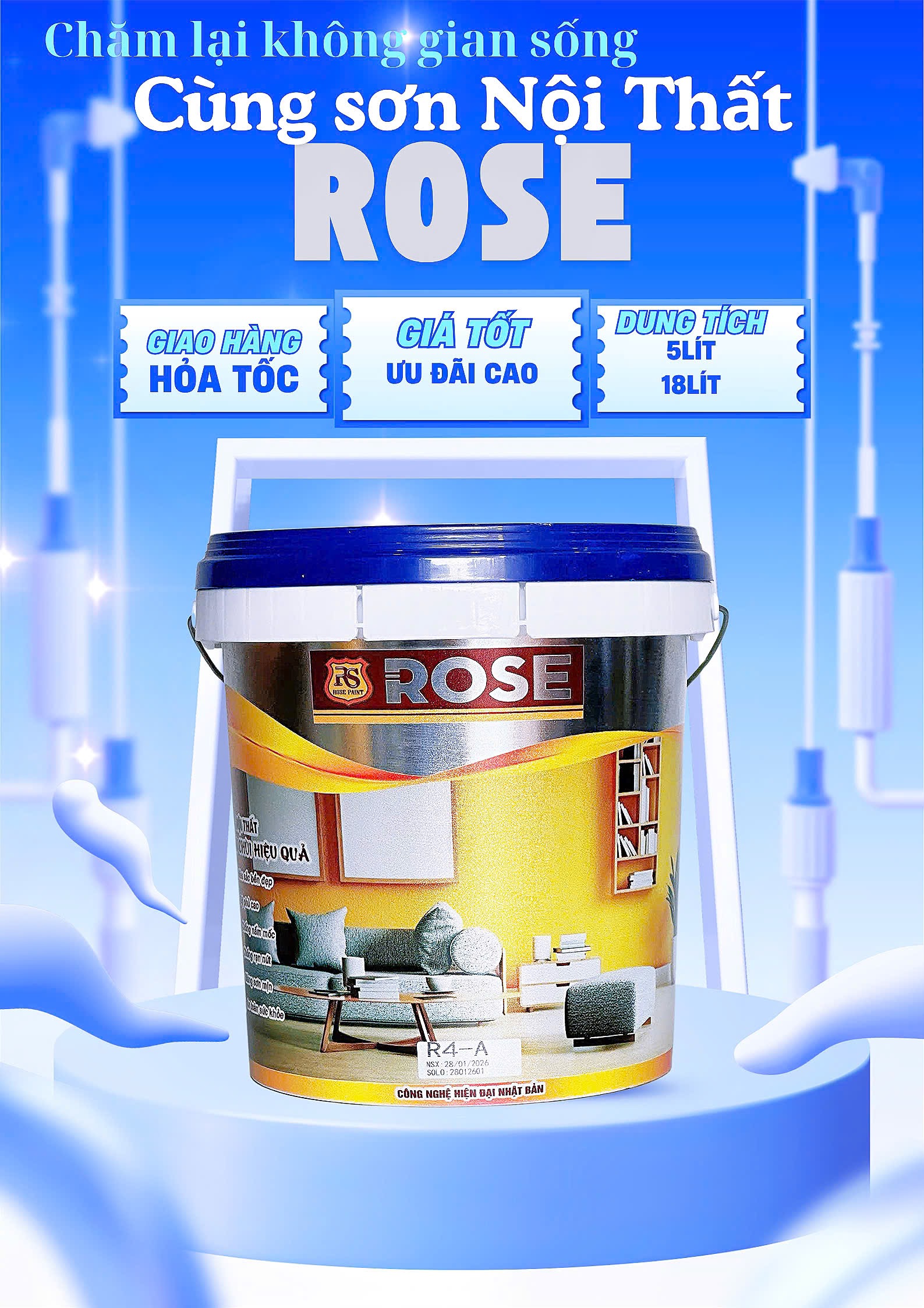 Sơn Nội Thất Lau Chùi Rose 